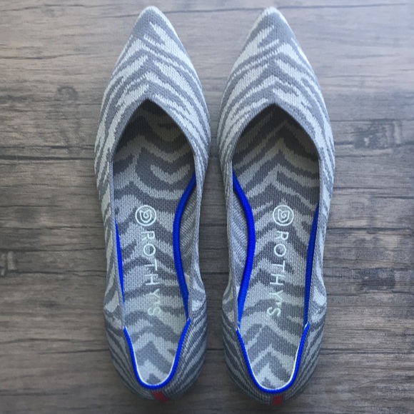 Rothy's Shoes | Euc Rothys Retired Grey Zebra Points | Poshmark